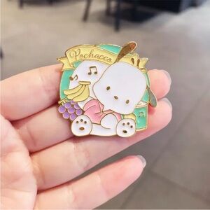 Hello Kitty Pochacco Enamel Metal Pin, Light Green/White Enamel Pin Hello Kitty
